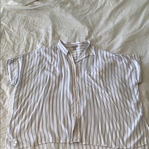 H&M plus size nautical stripped button down 24